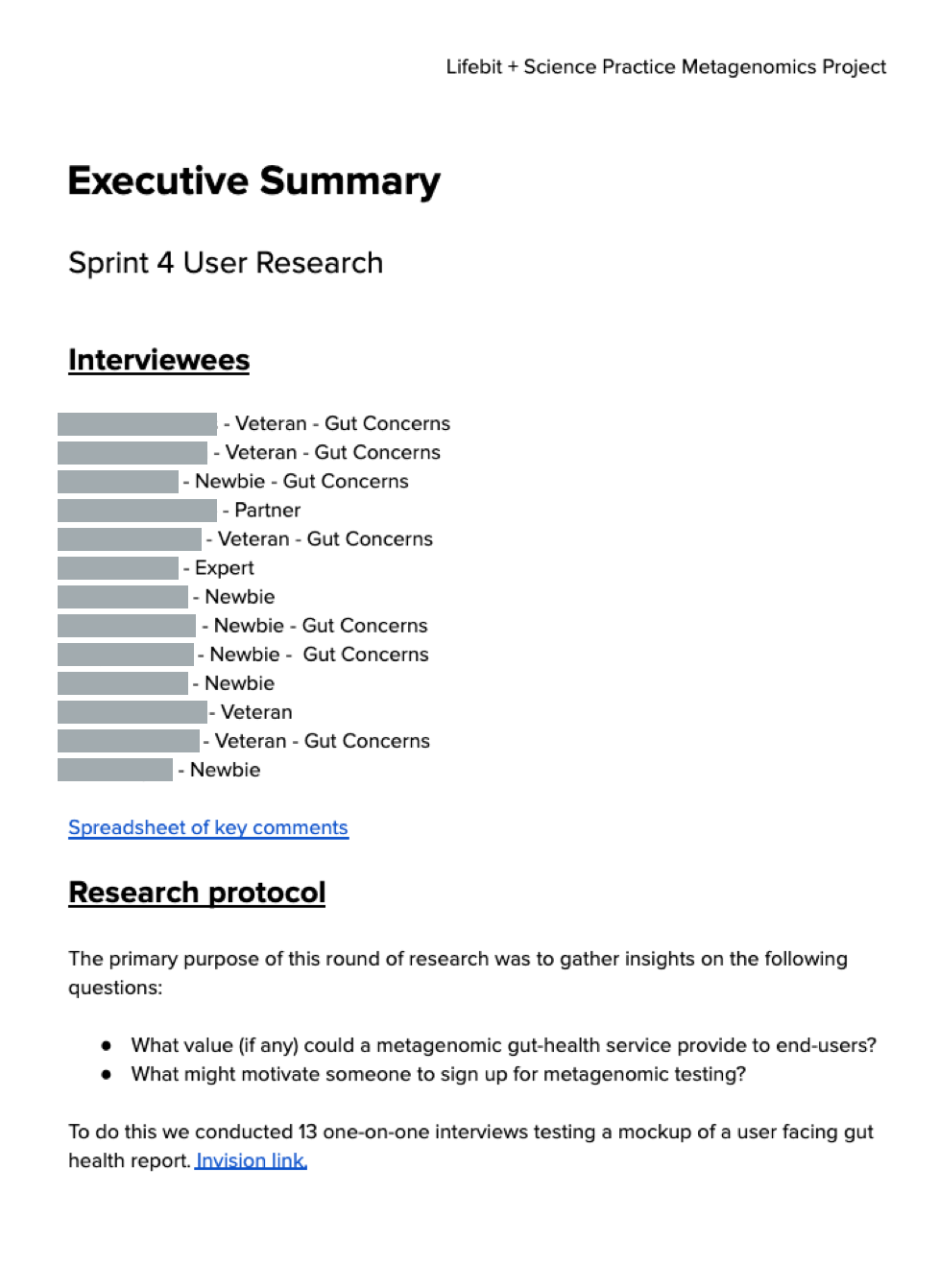 Executive summary document